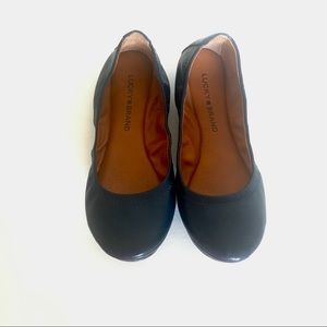 Lucky Brand Emmie Blue Leather Ballet Flats shoes